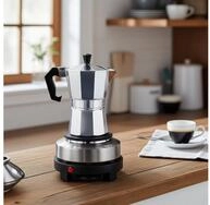 Casativo Einzelkochplatte Mini-Einzelkochplatte mit Espressokocher, 500W Camping-Set