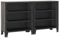 vidaXL Sideboard Lagerschr&auml;nke 2 Stk. Grau 72x36x82 cm Metall und MDF (2 St)
