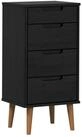 vidaXL Kommode Kommode MOLDE Schwarz 40 x 35 x 82 cm Massives Kiefernholz (1 St)
