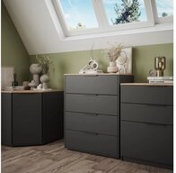 Vicco Kommode Betti, Anthrazit/Sonoma, 80 x 101.9 cm mit 4 Schubladen (1 St)