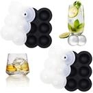 LuxusKollektion Eisw&uuml;rfelform Eisw&uuml;rfelform Silikon 2er Pack Schwarzer 4.5cm...