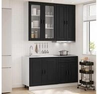vidaXL H&auml;ngeschrank vidaXL K&uuml;cheneinheit PORTO 4 stk. Schwarz Holzwerkstoff