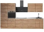 Vicco K&uuml;chenzeile Fame-Line, Goldkraft Eiche/Goldkraft Eiche, 340 cm, AP Marmor