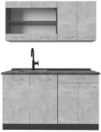 Vicco K&uuml;chenzeile R-Line, Beton/Anthrazit, 140 cm ohne Arbeitsplatte