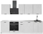 Vicco K&uuml;chenzeile Fame-Line, Wei&szlig; Landhaus/Wei&szlig;, 280 cm ohne Arbeitsplatte...