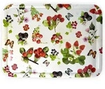 Lashuma Tablett Waldbeeren, Kunststoff, (1-tlg), Eckiges Gartentablett 50x37 cm