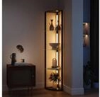 HOMCOM Stehlampe LED Standleuchte mit Glasregal, 3 Helligkeitsstufen...