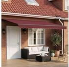 vidaXL Markise vidaXL Manuell einziehbare Markise Bordeauxrot 4 &times; 3,5 m