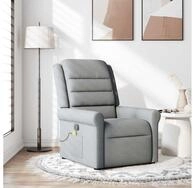 vidaXL Massagesessel, Massagesessel Hellgrau Stoff
