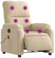 vidaXL Sessel Massagesessel Elektrisch Creme Mikrofasergewebe (1-St)