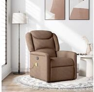 vidaXL Massagesessel, Massagesessel Braun Stoff