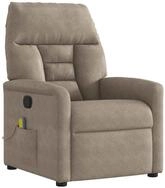 vidaXL Massagesessel, Massagesessel Taupe Mikrofasergewebe