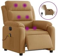 vidaXL Sessel Massagesessel Elektrisch Braun Samt (1-St)