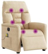 vidaXL Sessel Massagesessel Elektrisch Creme Mikrofasergewebe (1-St)