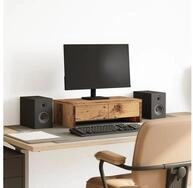 vidaXL Monitorst&auml;nder, (Monitorst&auml;nder mit Schubladen Altholz-Optik 50x27x15...