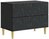vidaXL Nachtkommode vidaXL Nachttisch Schwarz 62 x 34,5 x 48 cm Holzwerkstoff