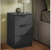 Vicco Nachtschrank Fino, Schwarz, mit Schubladen (2-St)