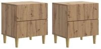 vidaXL Nachtkommode vidaXL Nachttisch 2 stk. Artisan-Eiche 43 x 34,5 x 48 cm