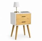 VCM Nachttisch Singol XXL B. 45 x T. 30 x H. 70 cm, mit 2 Schubladen, 2...