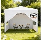 LuxusKollektion Faltpavillon Pavillon 2.5x2.5m UV-Schutz mit Seitenw&auml;nden Wei&szlig;