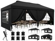 LuxusKollektion Faltpavillon Faltpavillon 3x6m Schwarz Bogenfenster