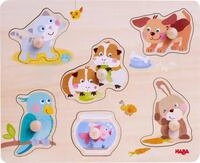 Haba Steckpuzzle 6 Teile Kinder Greifpuzzle Haustiere 1306541001, Puzzleteile