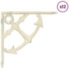 vidaXL Wandregal 21 x 21 x 35 cm Wandregalhalterungen 12 stk Antik Wei&szlig;...