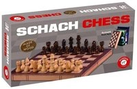 Piatnik Spielesammlung Schachkassette Holz Buchoptik