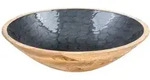 Levandeo&reg; Dekoschale, Sch&uuml;ssel 35cm Mango Holz Grau Perlmutt Emaille Schale...