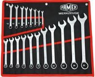 FAMEX Gabel- und Ringschl&uuml;ssel 10349-19 Ringmaulschl&uuml;ssel Satz