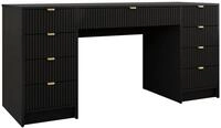MIRJAN24 Schreibtisch Tireno Bis (mit neun Schubladen), 154x55x76 cm, Goldfarben