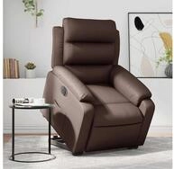 vidaXL Relaxsessel, Relaxsessel mit Aufstehhilfe Elektrisch Braun Kunstleder