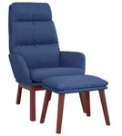 vidaXL Sessel Relaxsessel mit Hocker Blau Stoff (1-St)