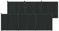 vidaXL Gartenzaun Zaunelement 6 stk. 1055 x 186,5 cm WPC und Aluminium Schwarz,