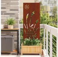 vidaXL Wandbild Garten Sichtschutz-Leinwand Rostoptik 50 x 140 cm, (1 St)