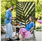 Outsunny Paravent Balkon Raumtrenner mit Bananenblattmuster Freistehend...