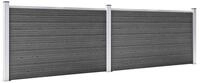 vidaXL Zaun vidaXL Zaunelement Set WPC 353x105 cm Schwarz
