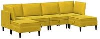 vidaXL Wohnzimmer-Set Wohnzimmergarnitur 6 stk. Gelb Samt, (6-St)