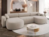 MIRJAN24 Wohnlandschaft Nicelo U, mit Schlaffunktion und Bettkasten, Kissen-Set,