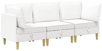 vidaXL Sitzgruppe Modular Sofa Set mit Stauraum 3 stk. Wei&szlig; Stoff, (3-tlg)