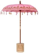 vidaXL Bodenmatte Balinesischer Sonnenschirm mit Sockel Rosa 185 x 185 x 260 cm