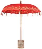 vidaXL Bodenmatte Balinesischer Sonnenschirm mit Sockel Rot 215 x 215 x 260 cm...