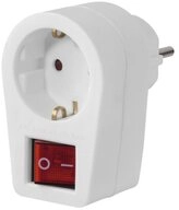 Hama Steckdosenadapter, Schutzkontakt-Steckdose, 2-poliger Schalter, Wei&szlig;