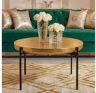 FINEBUY Couchtisch FB117899 Aluminium Gold 63cm Sofatisch Wohnzimmertisch