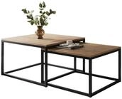 Lookway Couchtisch ISA 2in1 Couchtisch-Set mit schwarzem Gestell (2er Set),...