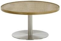 Robas Lund Couchtisch, Couchtisch rund Eiche m. Metallgestell Edelstahl?Optik