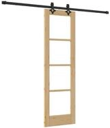 vidaXL Haust&uuml;r Schiebet&uuml;r Natur 61 x 198,5 cm Massivholz Kiefer und Glas...