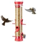 LuxusKollektion Futterspender Vogelfutterstation 6 Anflugstangen rot