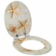 vidaXL WC-Sitz 44 x 38 cm WC-Sitz Toilettensitz Soft-Close Gelb und Wei&szlig; 44x38...