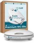 Calmwaters WC-Sitz Erh&ouml;ht, +5cm Erh&ouml;hung, Griff, Absenkautomatik, Made in EU,...
